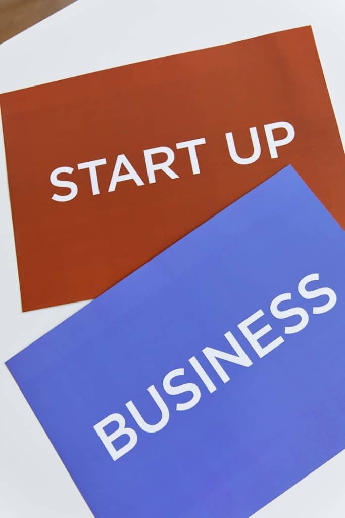 orange-and-blue-placard-8373815 Two colorful placards with START UP and BUSINESS to symbolize modern entrepreneurship.